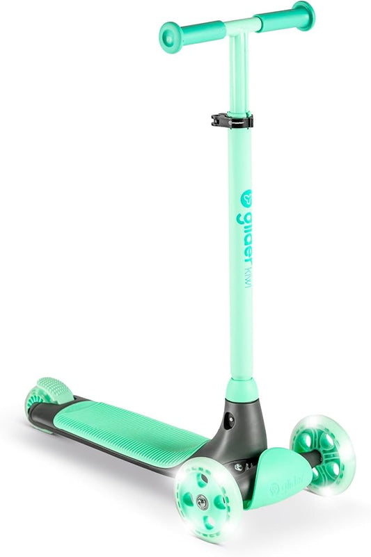 Yvolution Y Glider Air Scooter for Kids, 3 Wheel Scooter for Toddlers 4 Adjustable Height Glider with Kick Scooters, Lean to Steer with LED Flashing Light for Children Ages 3+ Years Old