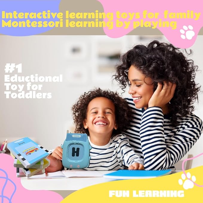 Pocket Speech Talking Flash Cards with 274 100% Durable FlashCards, learning & education toys, autistic kids must haves, See and Say, preschool toys & Gifts for Grandkids, flash cards for toddlers 1-3