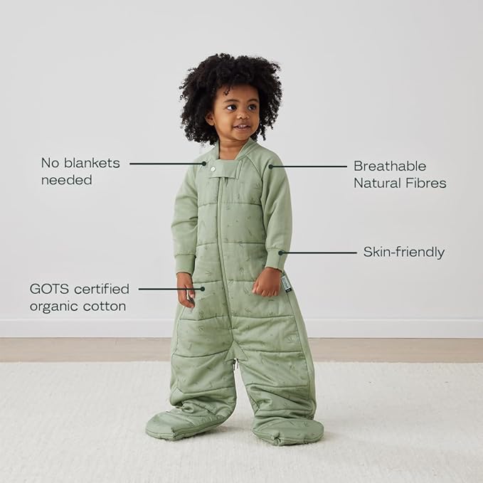 ergoPouch Sleep Suit Bag 2.5 TOG – Baby Sleep Sack & Wearable Blanket, 2-in-1 Convertible Sack to Suit with Legs for Safe Movement, Regulates Temperature Overnight, Unisex (2-4 Years, Willow)