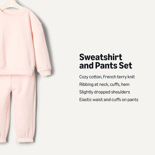 Amazon Essentials x Sofia Grainge Toddlers and Baby Boys' Sweatshirt and Sweatpant Set