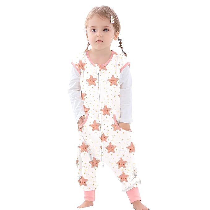 Toddler Sleeping Sack with Feet, Walker Sleep Sack, 0.5Tog (Stars 2T-3T)