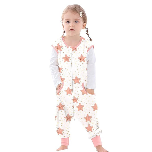 Toddler Sleeping Sack with Feet, Walker Sleep Sack, 0.5Tog (Stars 2T-3T)