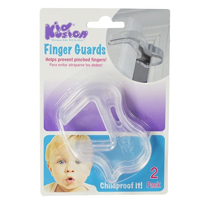 KidKusion Door Pinch Guard | 2 Pack | Clear | Baby Safety Finger Protectors | Durable Child Safety