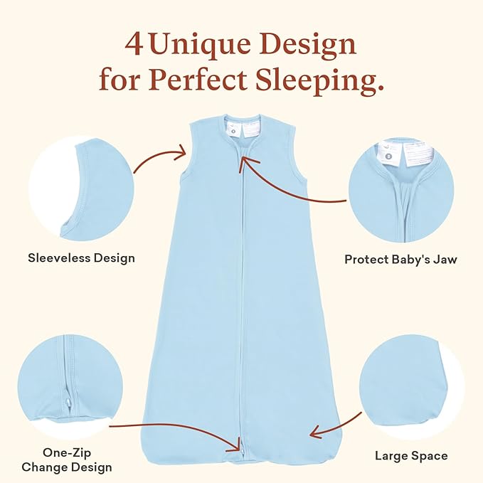 Baby Sleep Sack Wearable Blanket Baby Sleeping Bag, 0.5 TOG Toddler Sleeping Sack 0-3-6-12-24 Months,3 Pack