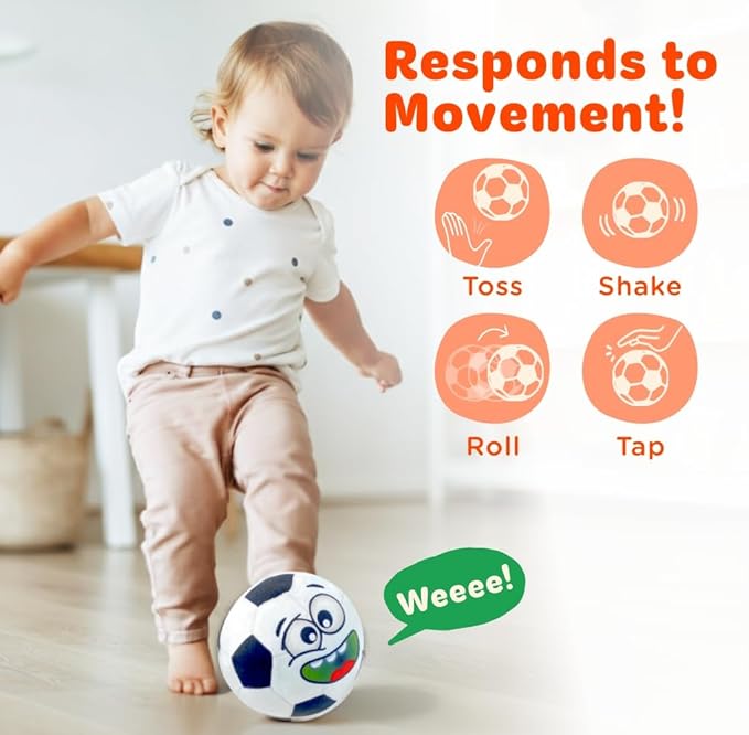 Move2Play, Hilariously Interactive Toy with Music & Sound Effects for Boy & Girl | Ball for Toddler & Baby | 6, 12, 18+ Months | 1, 2, 3+ Year Old