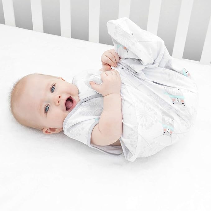 TILLYOU 2 Pack Infant Sleep Sack 0-6 Months 100% Cotton Wearable Blanket 0.5 TOG Sleeveless Summer Sleep Sacks with 2-Way Zipper, Gray Bear & White