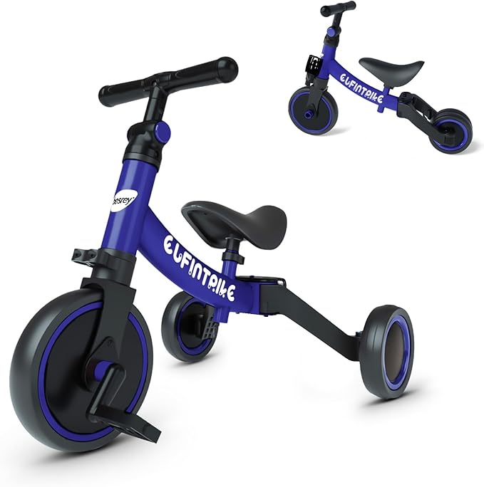 besrey 5 in 1 Toddler Bike for 1 Year to 4 Years Old Kids, Toddler Tricycle Kids Trikes Tricycle, Toys for Boy & Girl, Balance Training, Removable Pedals