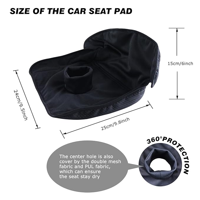 Piddle Pads, Multi-use and Leak Free Lines for Baby Stroller, High Chair & Car Seat, Waterproof Toilet Training Seat Covers for Toddles (Black (1 Pack))