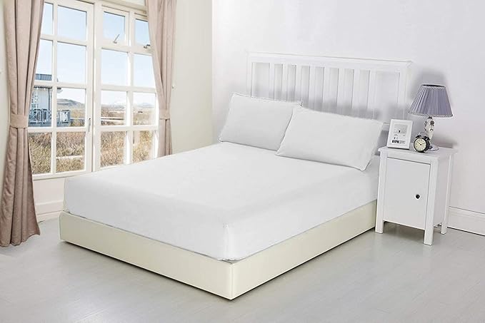 600 Thread Count Cotton Fitted Sheet for 48"x 75"|100% Egyptian Cotton Fitted Sheet|1 Piece Fitted Sheet Comfy, Ultra Soft, Breathable|16 Inch Deep Pocket Fitted Sheet in White Solid