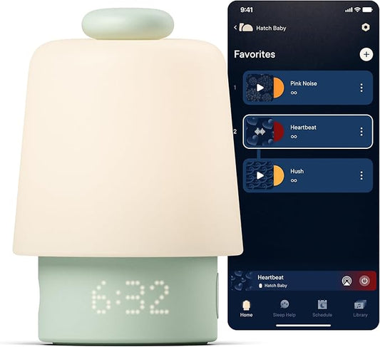 Hatch Baby Sound Machine, Night Light | Hatch Baby Model | Sleep Support | Registry Essential, Routine Builder, Time-to-Rise Alarm Clock, White Noise, Nursery Stories, Toddler Kids (Wi-Fi), Mint