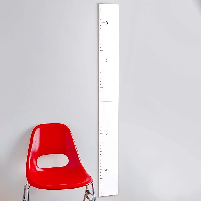 HEADWATERS STUDIO Wooden Growth Chart for Wall - Size Height Chart for Kids, Growth Measuring Board and Kids Height Wall Chart, Growth Chart for Kids, Height Chart for Wall - Modern White (63"x6.7")