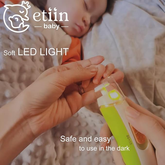 Baby Electric Nail Trimmer | Safe + Easy Baby Nail File, Baby Nail Clipper + Nail Filer Buffer for Newborn, Toddler, or Children's Fingernails/Toenails, 7 Grinding Heads, LED Light, Storage Case