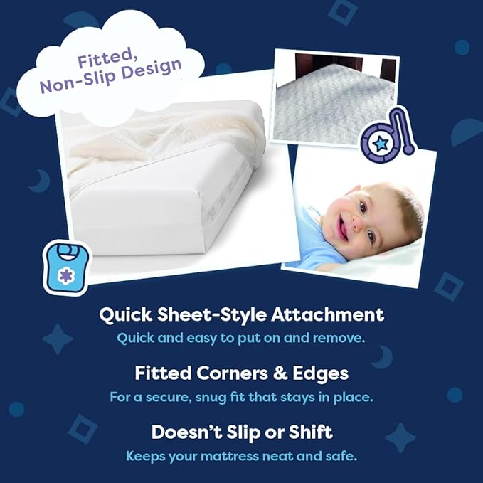 Moonlight Slumber Little Dreamer Mini Crib Mattress Cover - 100% Waterproof and Hypoallergenic - Fits 24"x 38"x 5" - Mattress Not Included