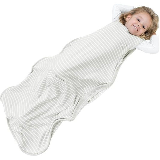 Woolino 4 Season Toddler Sleeping Bag, Merino Wool and Organic Cotton Baby Sleep Bag Sack, 2-4 Years, Birch Gray