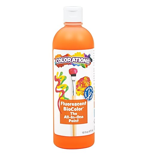 BioColor FBIOOR Paint, Fluorescent Orange - 16 oz.