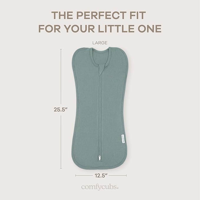 Comfy Cubs Swaddle Blanket Baby Girl Boy Easy Zipper Wrap 2 Pack Newborn Infant Sleep Sack (Large 3-6 Months, Nomadic Blue, Azul)