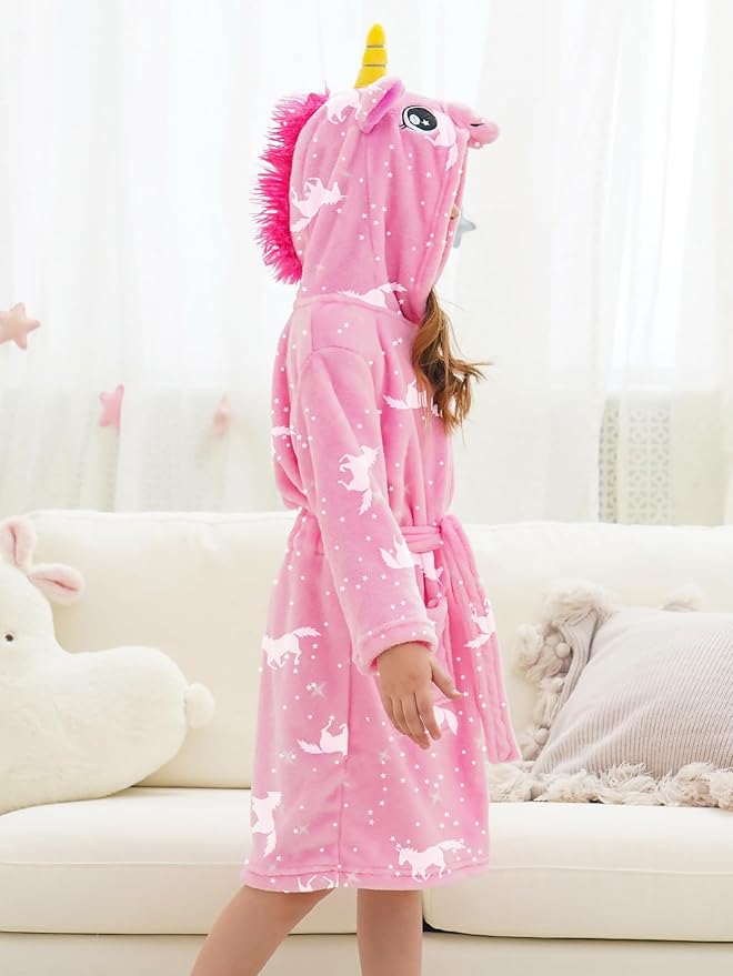 Doctor Unicorn Soft Unicorn Hooded Bathrobe Sleepwear - Unicorn Gifts for Girls