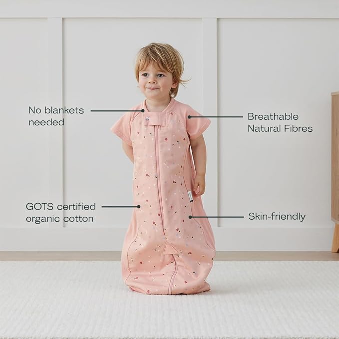 ergoPouch Sleep Suit Bag 1.0 TOG – Baby Sleep Sack & Wearable Blanket, 2-in-1 Convertible Sack to Suit with Legs for Safe Movement, Regulates Temperature Overnight, Unisex (3-12 Months, Daisies)
