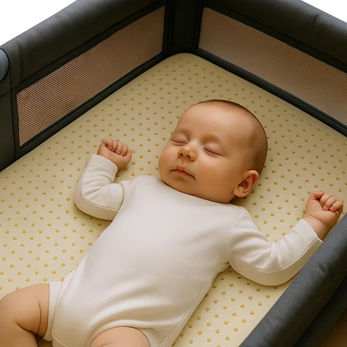 Organic Cotton Crib Mattress Protector (Water-Resistant) - Breathable Fitted Liner Pad, GOTS-Certified, Hypoallergenic, Made in USA – Portable 36"x26" - Pack of 1