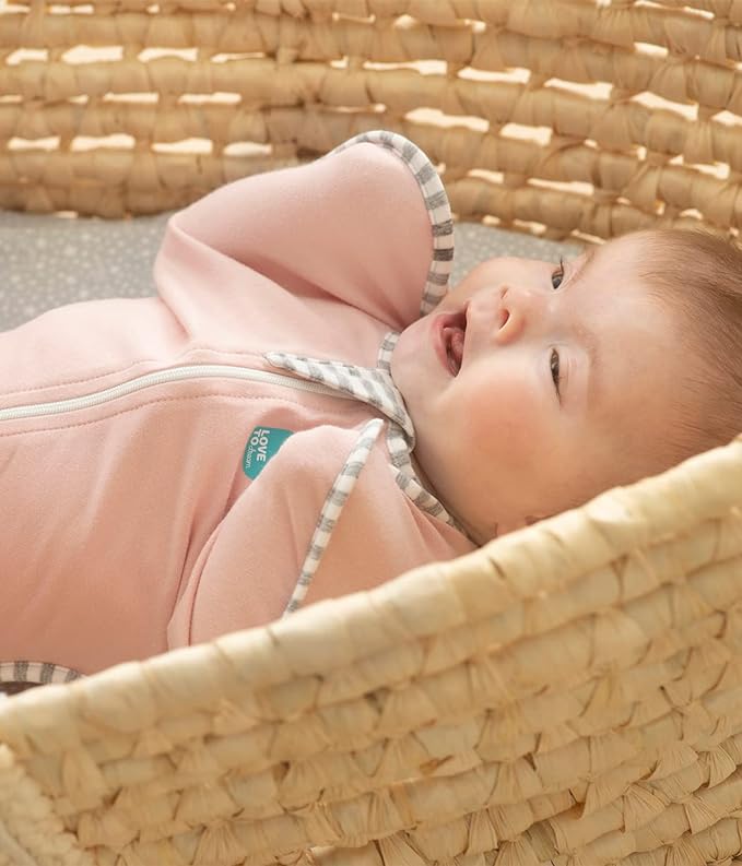 Love to Dream Swaddle UP Self-Soothing Sleep Sack 8-13 lbs., Dramatically Better Sleep, Snug Fit Calms Startle Reflex, 1.0 TOG, Dusty Pink, Small