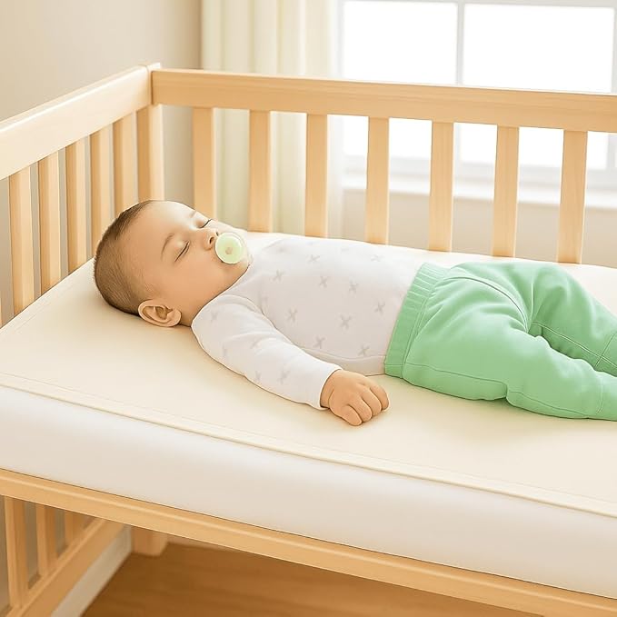 Organic Crib Mattress Protector - Flat Sheet Water Resistant Liner Pad, Breathable, Skin Friendly, Chemical-Free Pure Cotton [GOTS-Certified] for Cradle (36"x18") - Pack of 2
