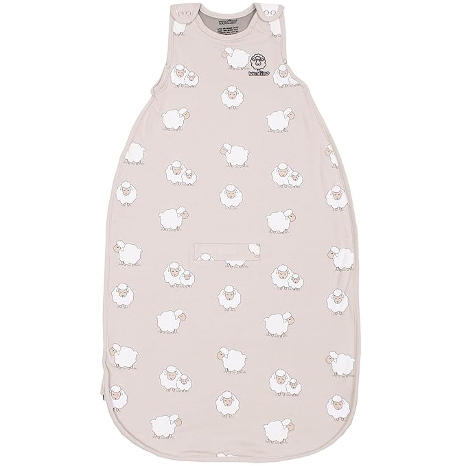 Woolino 4 Season Toddler Sleeping Sack, Merino Wool and Organic Cotton Baby Sleep Bag Sack, 2-4 Years, Sheep