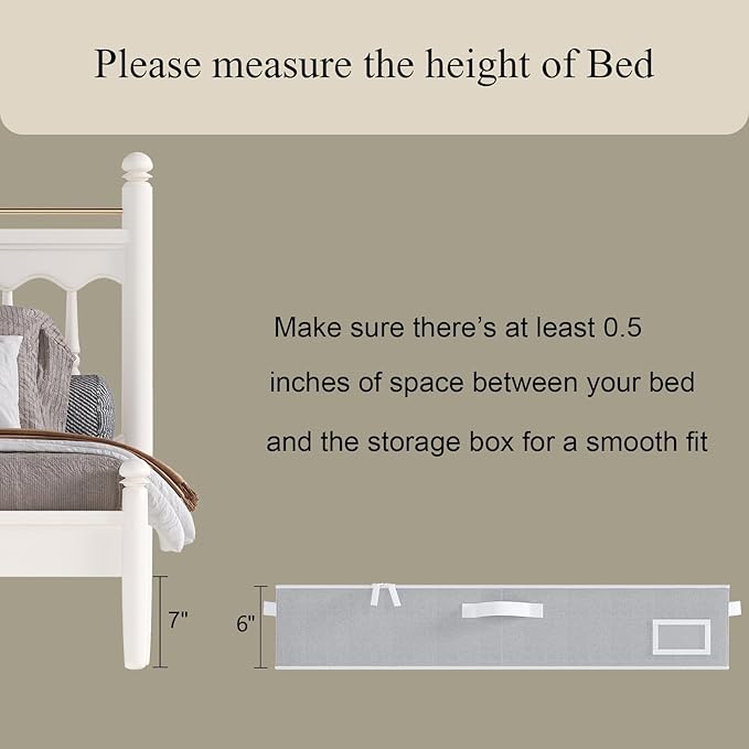 COYACOOL Under Bed Storage, Under Bed Storage Containers Bins for Clothes, Large Linen Underbed Closet Organization Bins, 2 Pack Collapsible Underbed Bin Dorm for Clothes, Sweater, Gray