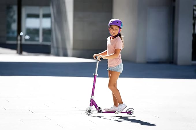 Micro Kickboard | Sprite LED | 2 Wheeled | Fold-to-Carry | Lightweight Swiss-Designed Micro Scooter | Light-Up Wheels| Children and Teens, Ages 6+