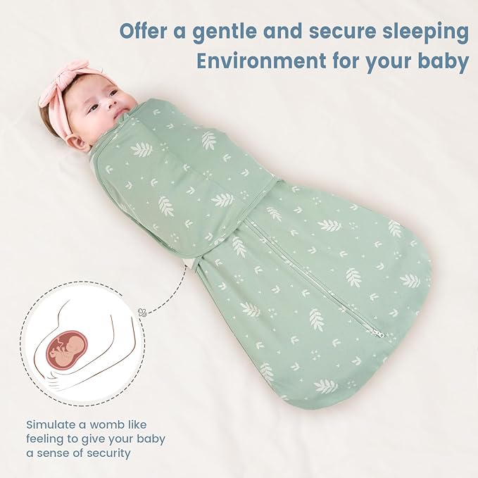 ZIGJOY Baby Swaddle Sleep Sack, 1.0 TOG Sleep Sack Swaddles for Newborns & infant 6-12 Months 100% Cotton Baby Wearable Blanket for Newborn Registry Essentials