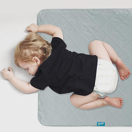 Waterproof Crib Mattress Protector 18" x 36", Non-Slip & Sturdy Mattress Pad Mat, 4 Layers Incontinence Bed Pad for Children Adults, Pets Training Pee Pad, Grey