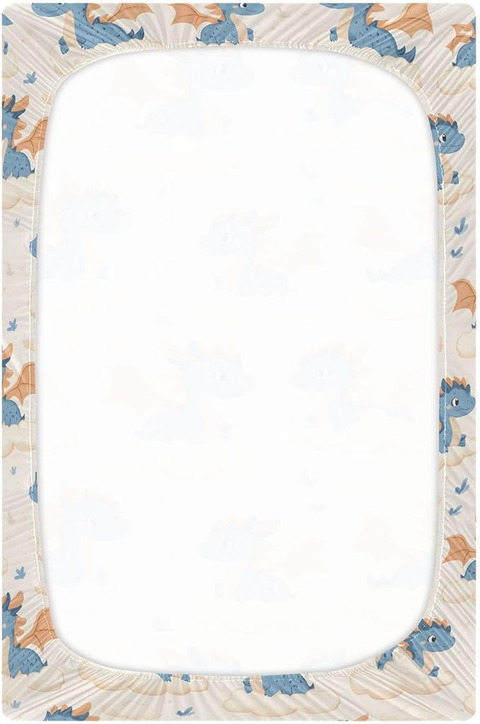 Baby Crib Sheets Fitted Crib Sheet Standard Crib and Toddler Mattress for Boys Girls 39 * 27in Pink Starfish Shell Pattern (Cute Dragon Cloud Pattern, Medium)