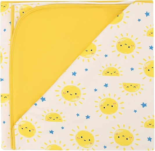 Premium Baby Blankets, Soft Viscose from Bamboo Blanket for Boys and Girls, Nursery Crib Bedding Quilt for Newborn and Toddler, Cooling for Hot Sleepers, 50'' x 50'' Sun