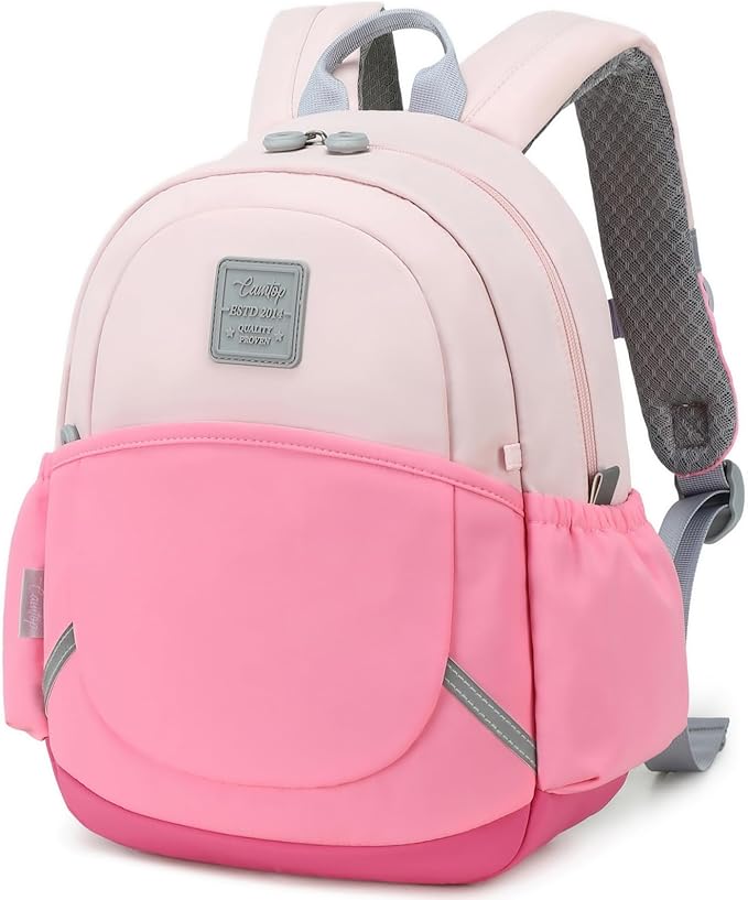 CAMTOP Toddler Backpack for Boys Girls 2-4, Kids Backpacks for Kindergarten Preschool, 12" H Small Bookbag for Daycare Travel (Pink Color-Blocking, 12''- Not fit A4 folder)