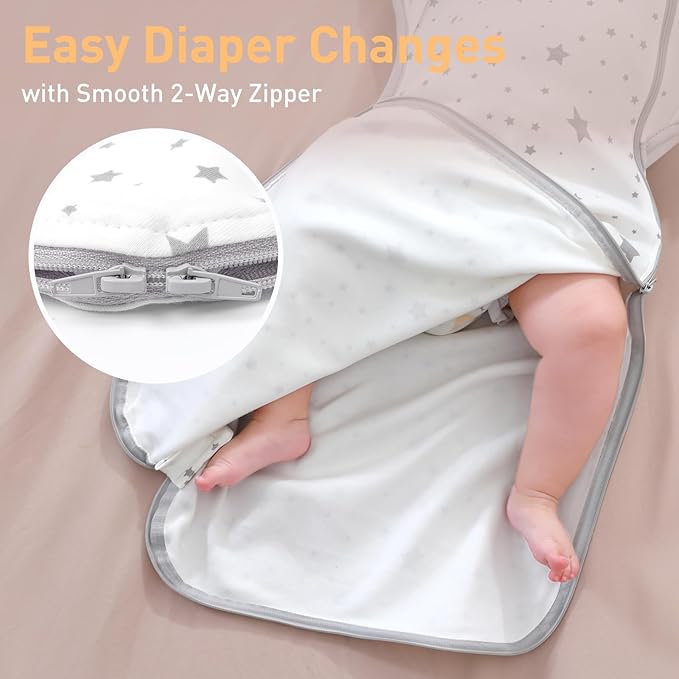 Premium Soft Cotton Swaddle Blanket Sleep Sack Arms Up Design 2 Packs 3-6 Months, Hands Up 3-Way Transitions to Arms-Free Wearable Sleeping Sack Bag for Baby Boys Girls Snug Fit Calms Startle Reflex