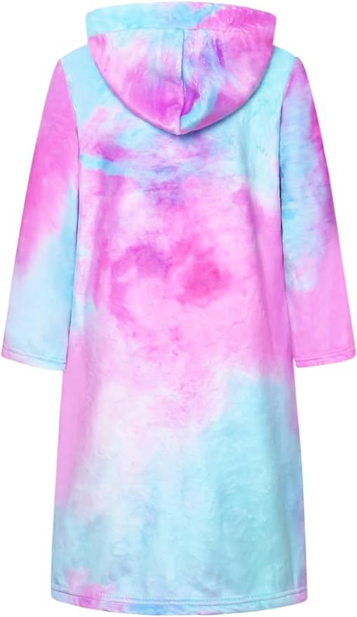 QPANCY Girls Robe Kids Bathrobes Soft Plush Fleece Pajamas Sleepwear