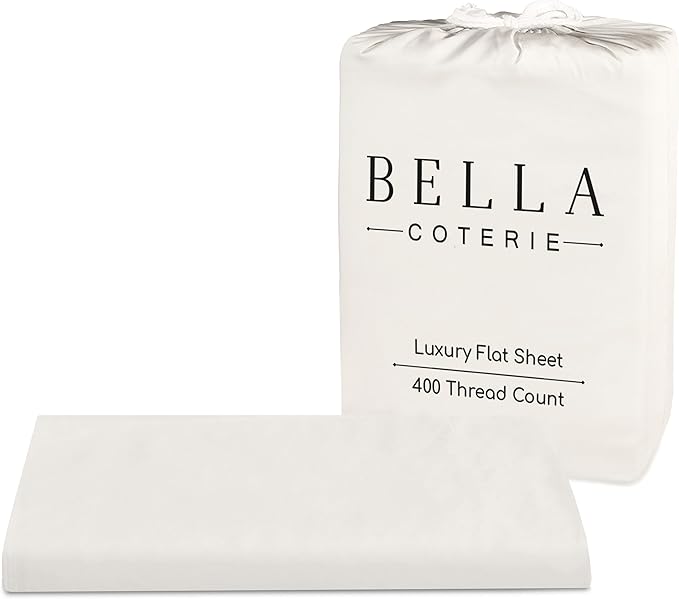 Bella Coterie Luxury Bamboo Viscose King Size Flat Sheet | 100% Organically Grown | Ultra Soft | Cooling for Hot Sleepers [Ivory]