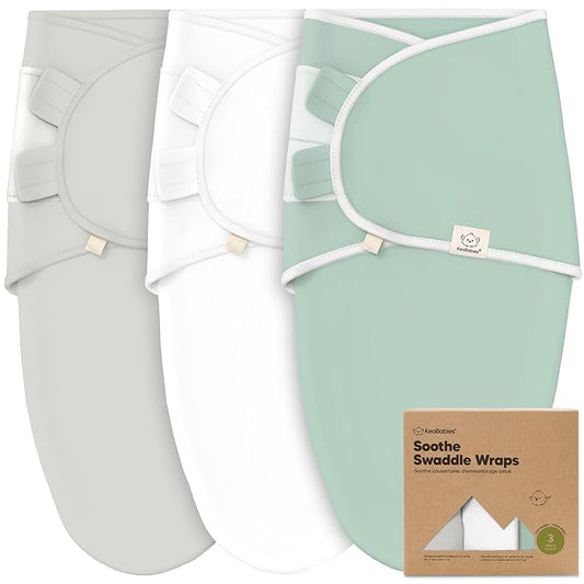 3-Pack Organic Baby Swaddle Sleep Sacks - Swaddles for Newborns, Infant 0-3 Months, Baby Girls, Boys, Soft & Snug Newborn Sleep Sack, Nursery Swaddling Blankets (Sage)
