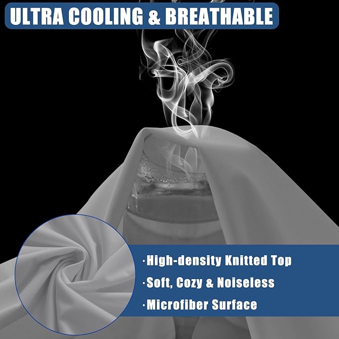 Waterproof Mattress Protector Full Size, 2 Pack Breathable Mattress Cover, Fitted Deep Pocket Mattress Pad Cover Stretches up to 21 Inches, Soft Noiseless Bed Cover