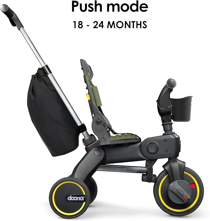 Doona Liki Trike S3, Desert Green - 5-in-1 Compact, Foldable Tricycle - Suitable for Toddlers 10 to 36 Months