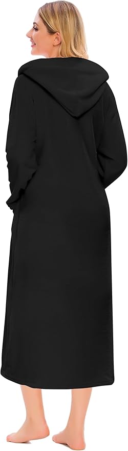 Umeyda Girls & Women Fleece Hooded Robes, Soft Fuzzy Bathrobe Warm Plush Fluffy Bath Robe for Kids Womens