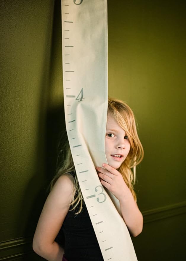 Canvas Growth Chart Ruler Fabric Natural Color Big Brother Big Sister Gift Children Height Chart Measure Childs Growth Kids Room Decor Nursery Wall Ruler and Pen