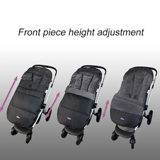 funlife German Designed Ultimate Protection Cozy Warm Waterproof Winter Baby Stroller Bunting Bag,Front Piece Removable,Multi-Function Good for 6-42M,Black