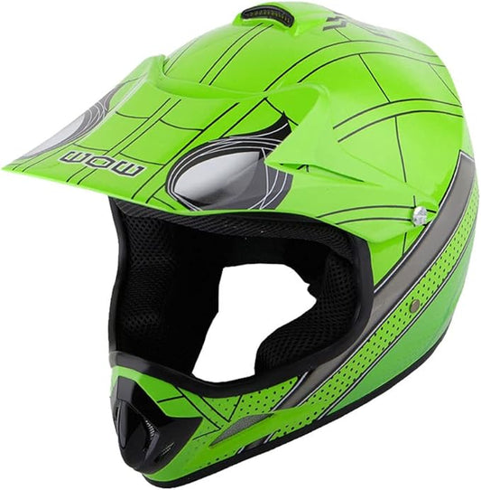 WOW Youth Kids Motocross BMX MX ATV Dirt Bike Dianosour Helmet Dragon + Goggles + Martian Youth Glove Bundle: HJOY MG Bundle