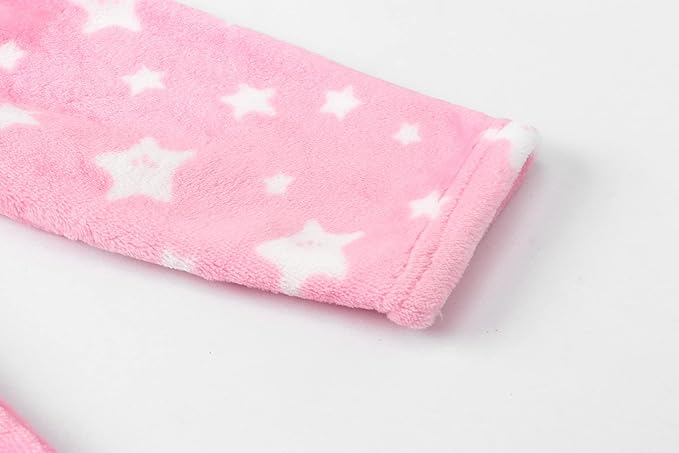 Girls Fleece Hooded Robes, Kids Soft Premium Fuzzy Bathrobe for Gifts, 2-12 Years
