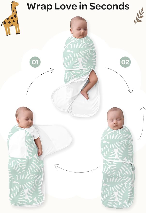 Momcozy Swaddles for Newborns, Quiet Fastner Suitable for Infant 0-3 Months, New-Parent-Friendly Swaddle Sack, Reduce Startle Reflex, Newborn Boys Girls Registry Essentials, 2-Pack, Bravery