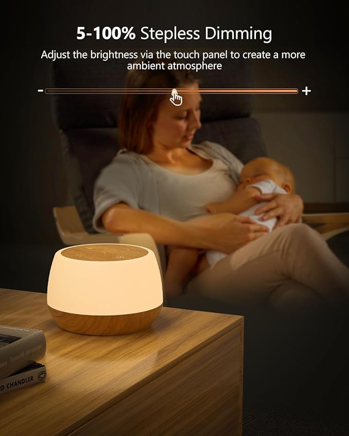 Bonsery Night Light for Baby Nursery Set of 2, USB Rechargeable Bedside Lamp Stepless Dimmable, 3 Modes & 9 Colors Changing, Portable Touch Light for Adults with Timing & Memory