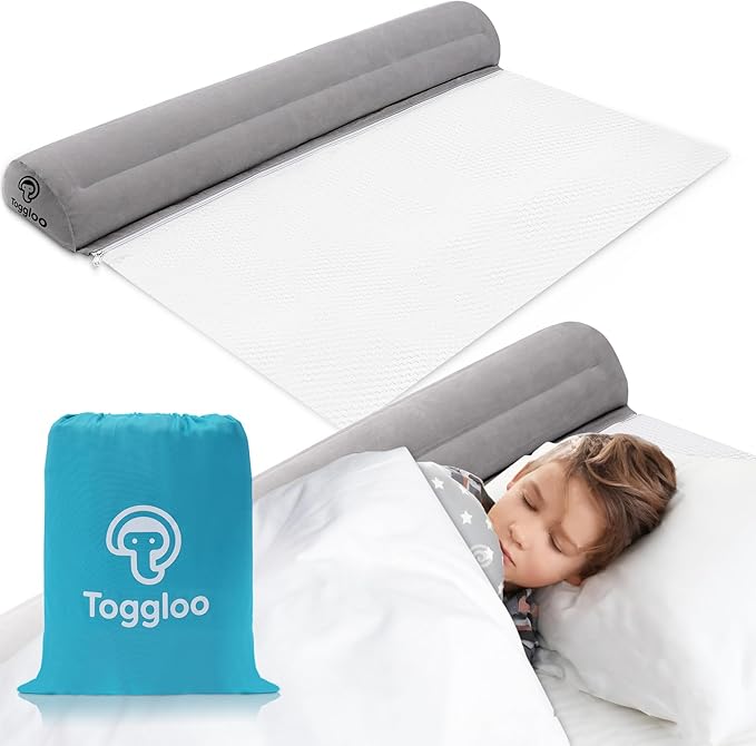 Inflatable Bed Rails for Toddlers, Non-Slip Soft Flocking Travel Bed Bumper, Inflatable Bed Bumpers for Kids for Full, Queen, King Size Beds, Blow-up Bed Bumper for Hotel, Travel, Home