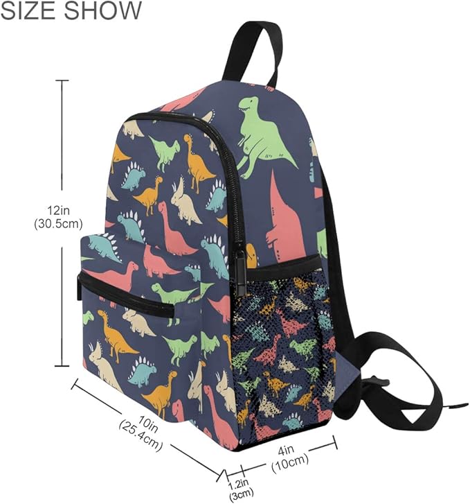 Cute Kids Back Pack Colorful Dinosaur Todder Backpack Lightweight Preschool Kindergarten Book Bag Practical and Durable Daycare Bag for Travel,Toys