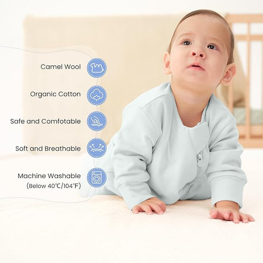 Unisex Sleeping Bag for Babies and Toddlers 1.0 Tog Sleep Sack 0-6 Months, Newborn Sleep Sack, Wearable Blanket Baby, One Piece Long Sleeves, Gifts for Baby