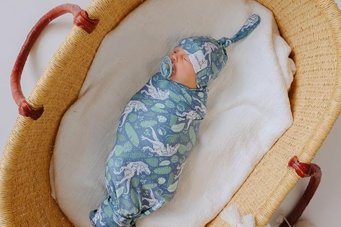 Copper Pearl Baby Swaddle Blanket - Premium Knit Baby Blanket, Large Soft Stretchy Receiving Blankets for Baby Boy and Girl, Swaddles for Newborn, Infant, and Toddler (Jurassic Park)